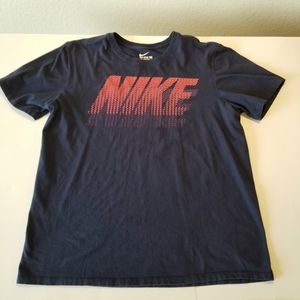 The Nike Tee navy blue with red/purple graphic. Wo